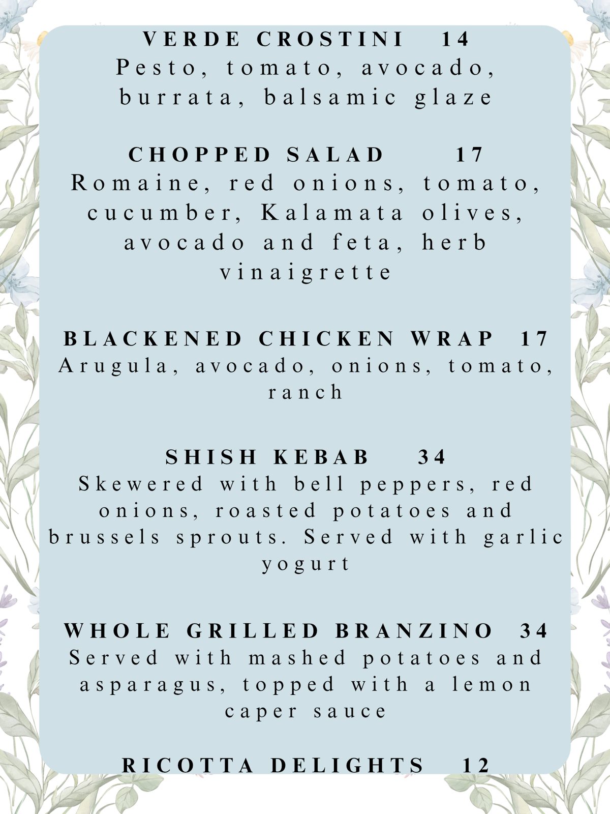Chef Rob's Weekly Specials