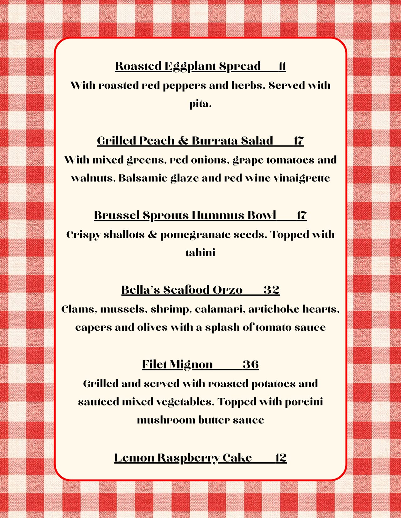 Chef Rob's Weekly Specials
