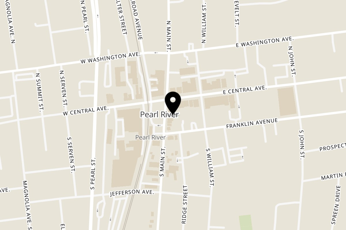 Map showing the location of Bella's Kitchen on 14 S Main St in Pearl River